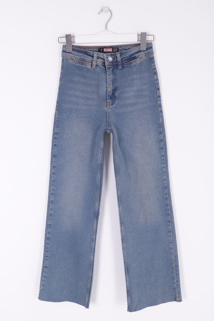 XLJ Wide Leg Palazzo Relaxed Jean with Decorative Front Pockets Mixed - Sumy