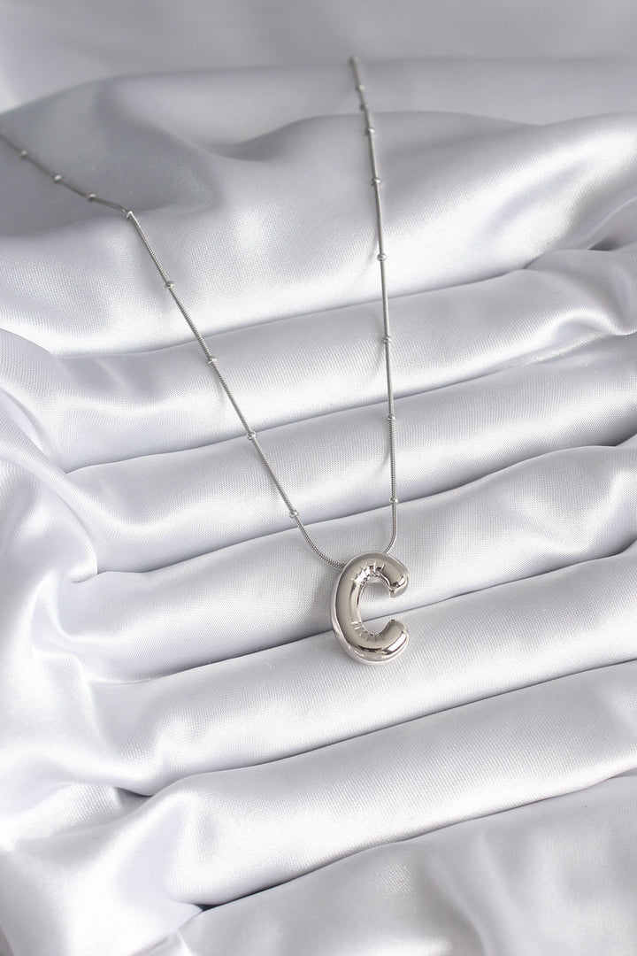 EBJ 316L Stainless Steel Silver Color Bubble "C" Letter Model Women's Necklace - Horad Barysaw