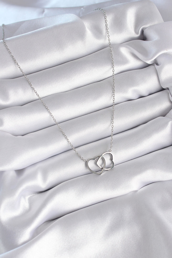 EBJ 316L Stainless Steel Silver Color Gradient Heart Model Women's Necklace - Reşiţa