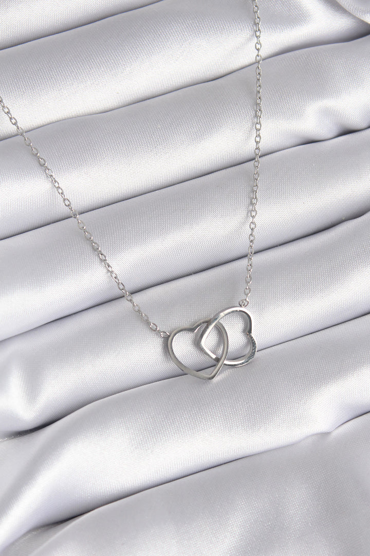 EBJ 316L Stainless Steel Silver Color Gradient Heart Model Women's Necklace - Reşiţa