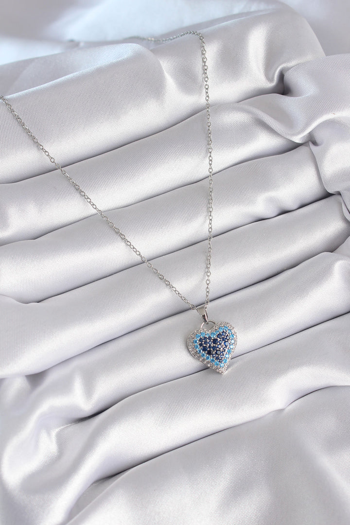 EBJ 316L Stainless Steel Silver Color Evil Eye Heart Model Women's Necklace - Oranienburg
