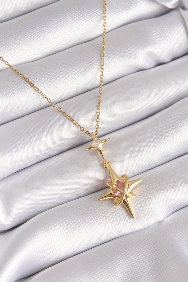 EBJ 316L Steel Gold Color Zircon Stone Polaris Star Model Women's Necklace - Kendale Lakes