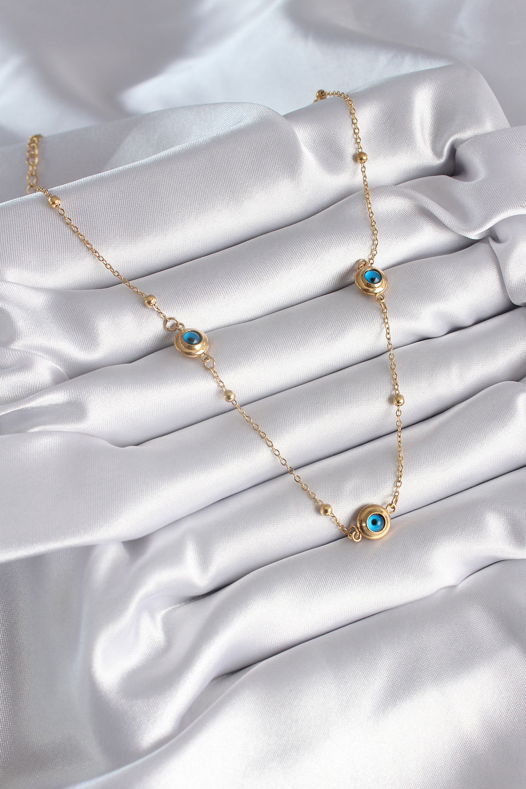 EBJ 316L Steel Gold Color Evil Eye Bead Model Women's Necklace - La Piedad