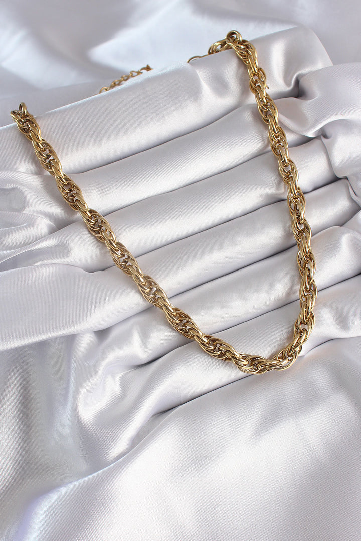 EBJ 316L Steel Gold Color Braided Twisted Chain Model Women's Necklace - Ormond Beach