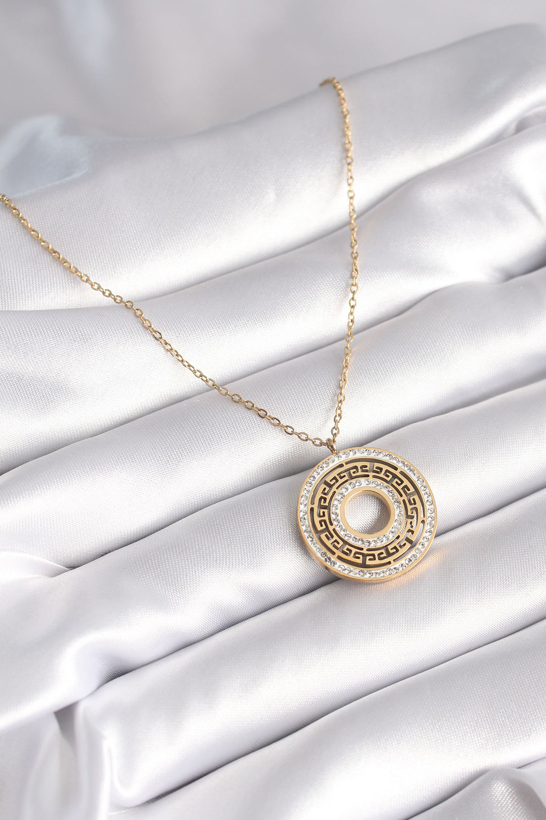 EBJ 316L Steel Gold Color Zircon Stone Maze Processing Model Women's Necklace - Deventer