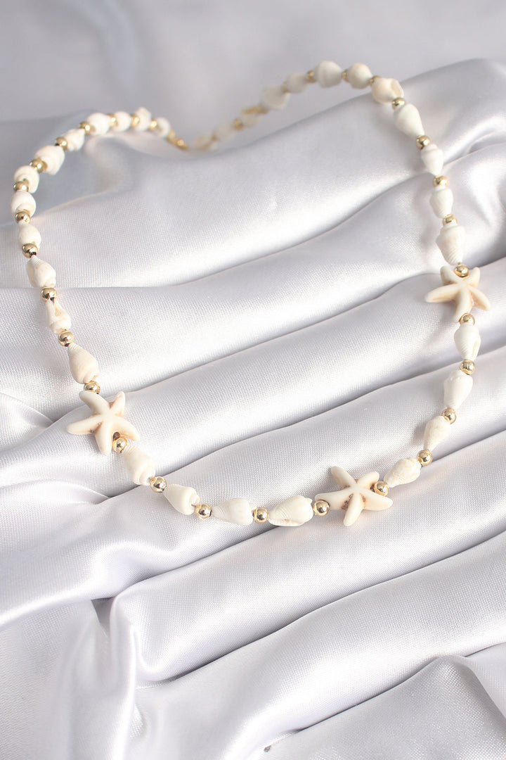 EBJ White Sea Shell Model White Sea Star Figure Women's Necklace - Delaware