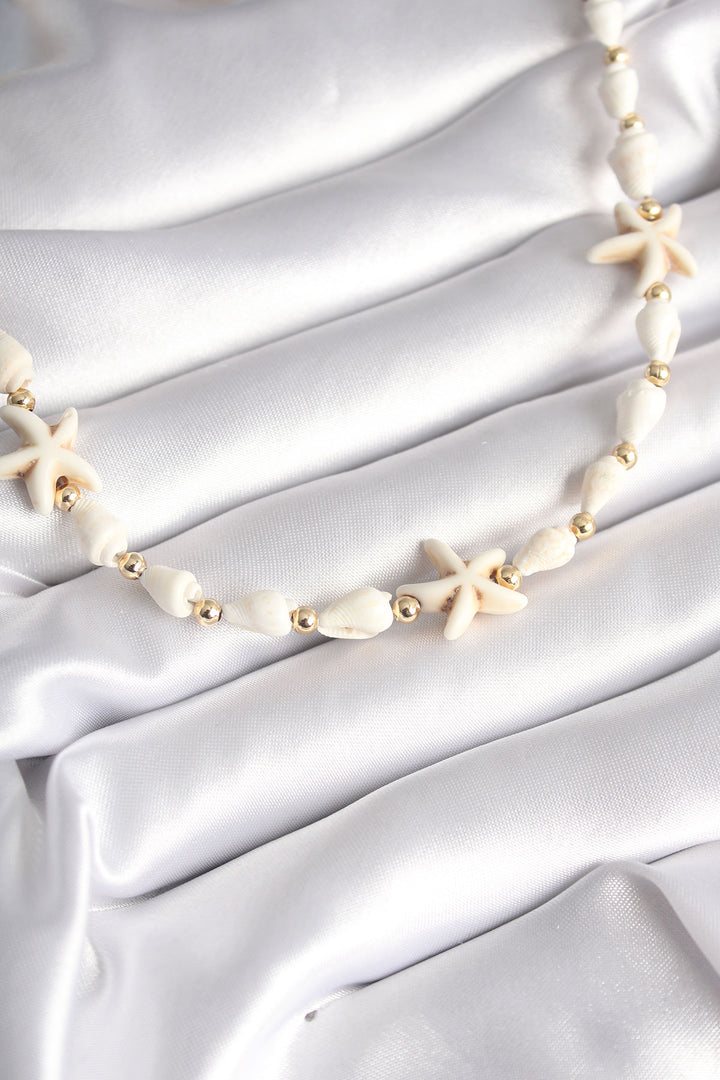 EBJ White Sea Shell Model White Sea Star Figure Women's Necklace - Delaware