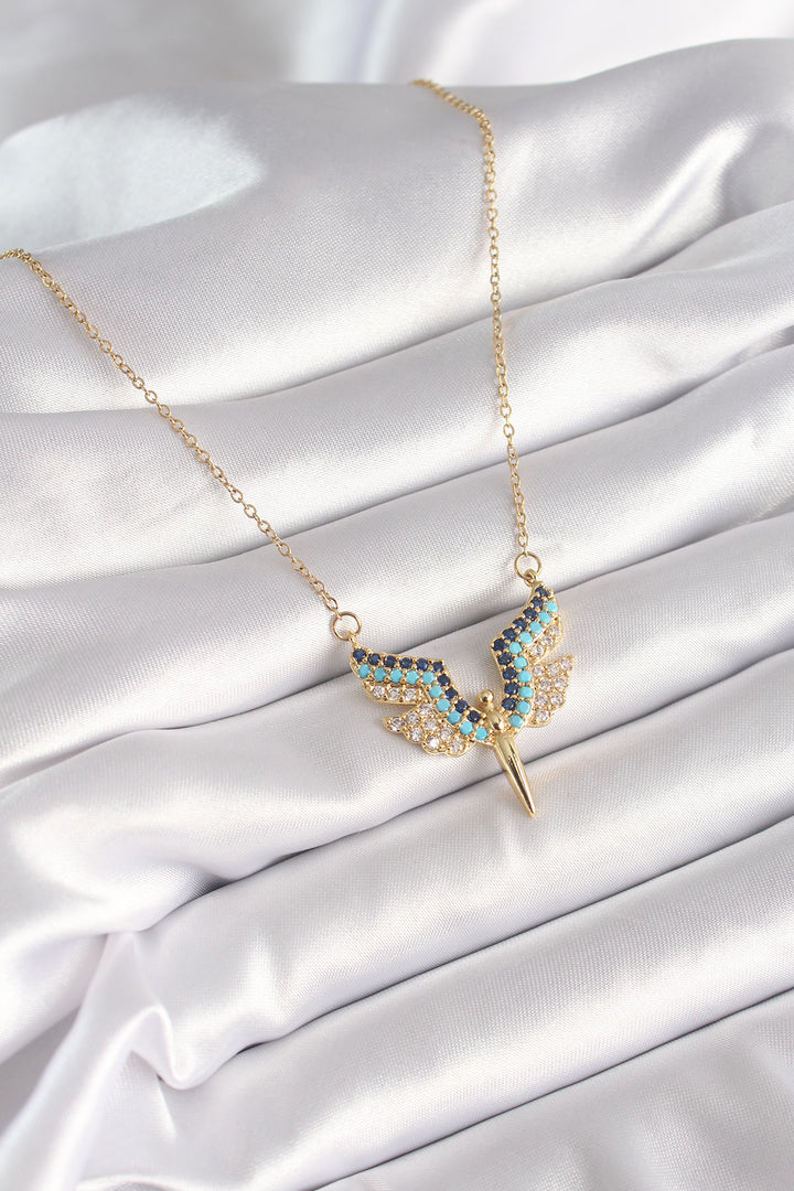 EBJ 316L Steel Gold Color Zircon Chain Stone Mikail Model Women's Necklace - Cape Coral