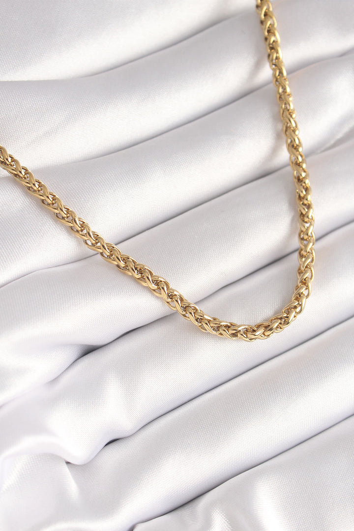 EBJ 316L Steel Gold Color Spiral Chain Model Women's Necklace - Daugavpils