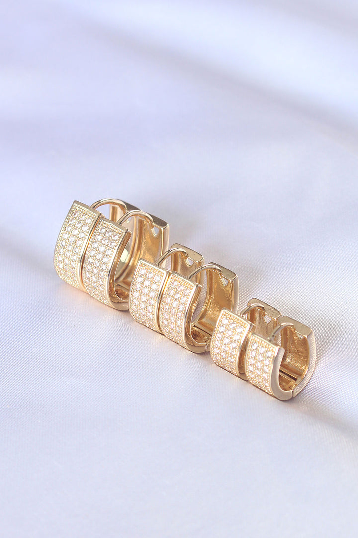 EBJ Gold Color Oval Earrings with Rice Stone - Riviera Beach