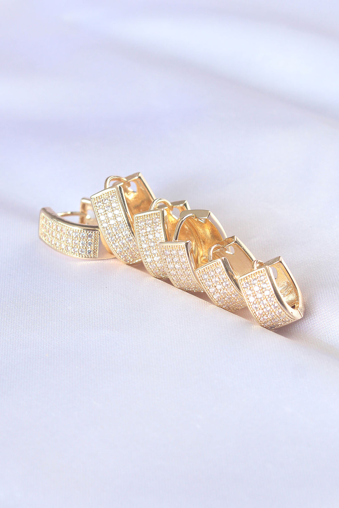 EBJ Gold Color Oval Earrings with Rice Stone - Riviera Beach