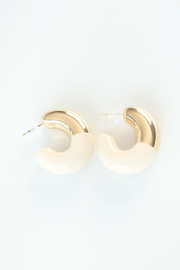 EBJ CCB Cream Gold Two-Tone Earrings - Launceston