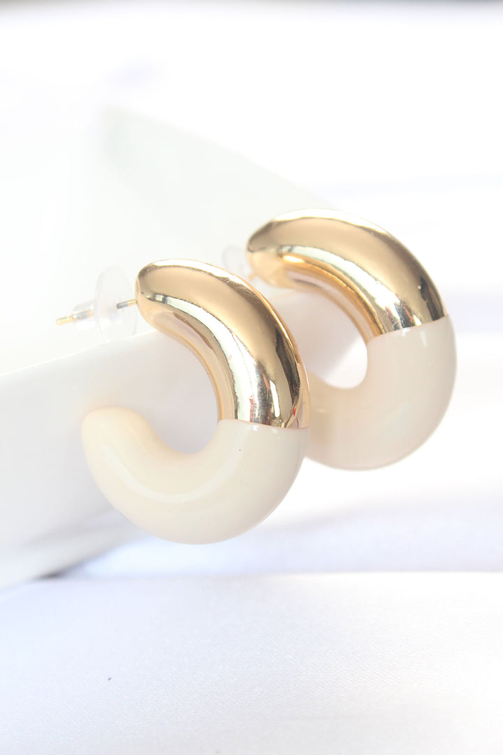 EBJ CCB Cream Gold Two-Tone Earrings - Launceston