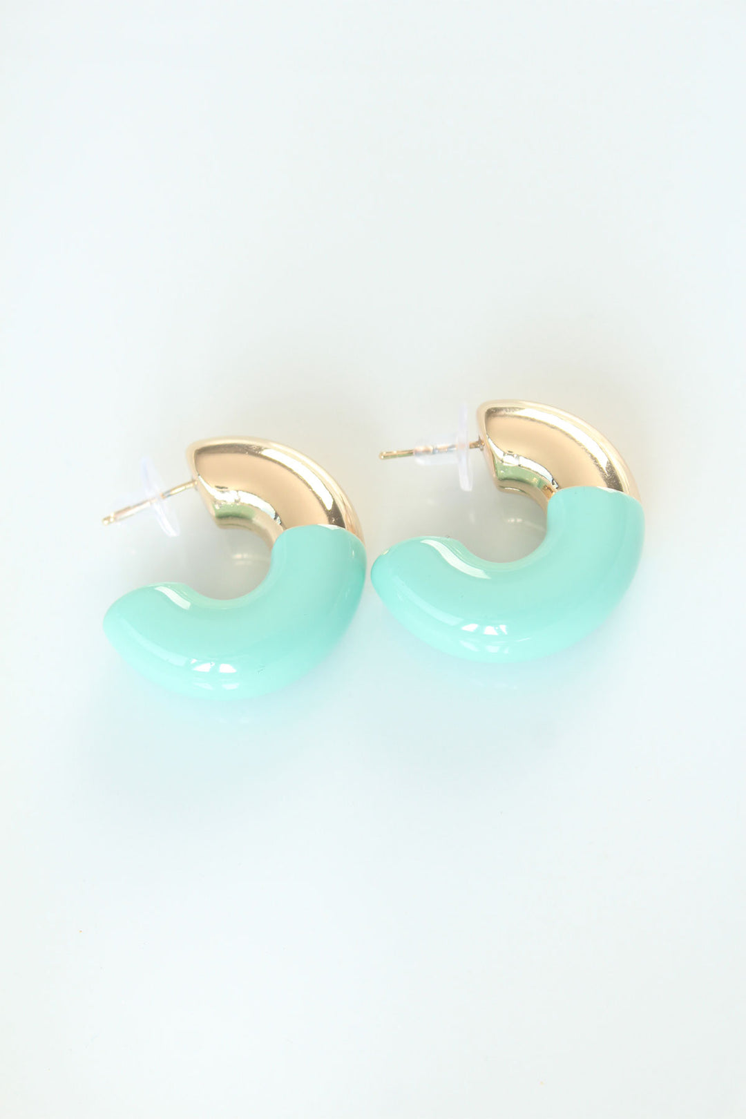 EBJ CCB Turquoise Gold Two-Tone Earrings - Burleson