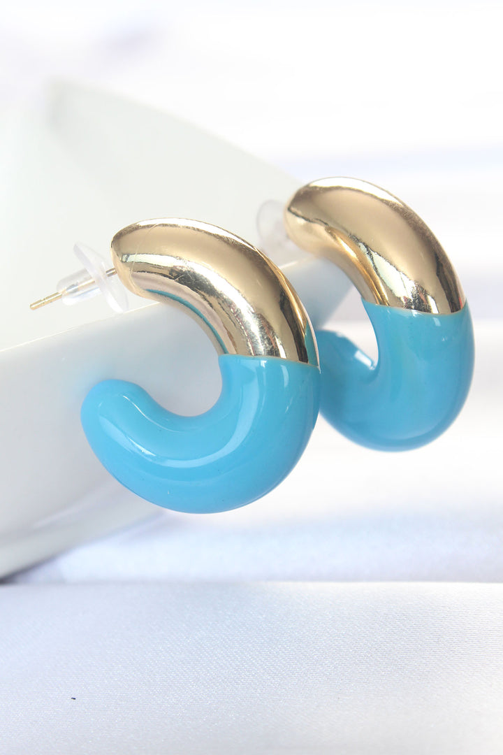 EBJ CCB Blue Gold Two-Tone Earrings - Baltimore