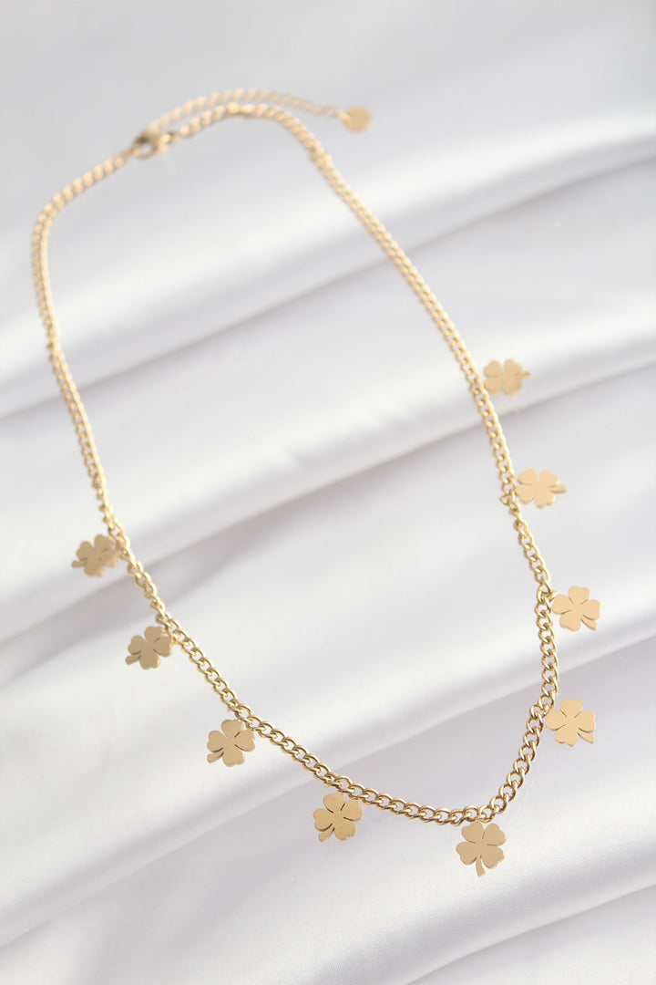 EBJ 316L Steel Gold Color Multi Clover Design Necklace - Lluchmayor