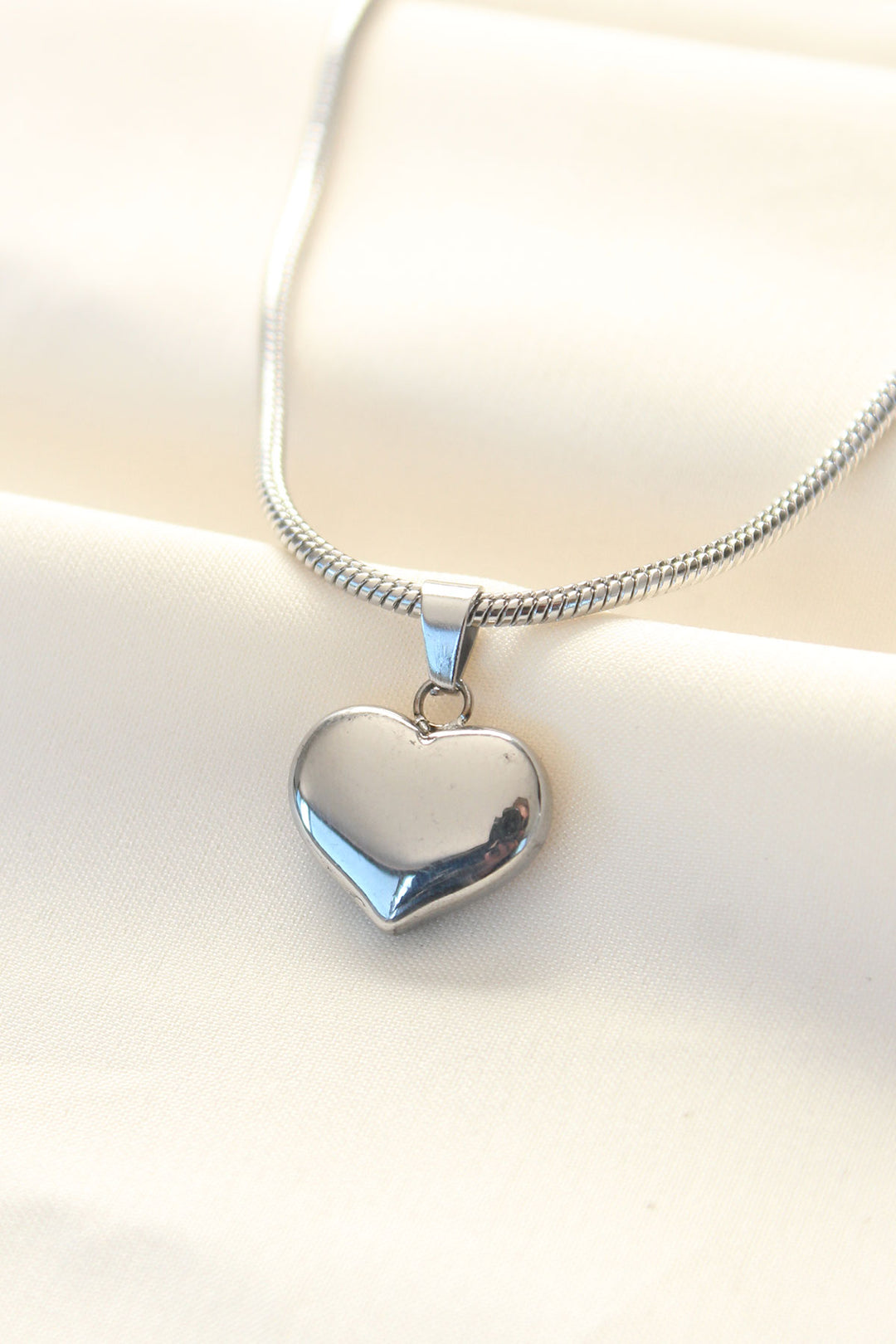 EBJ 316L Stainless Steel Silver Color Heart Necklace - St. Peters