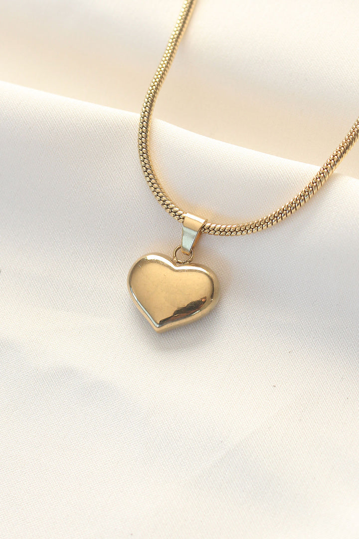 EBJ 316L Steel Gold Color Heart Necklace - Vushtrri