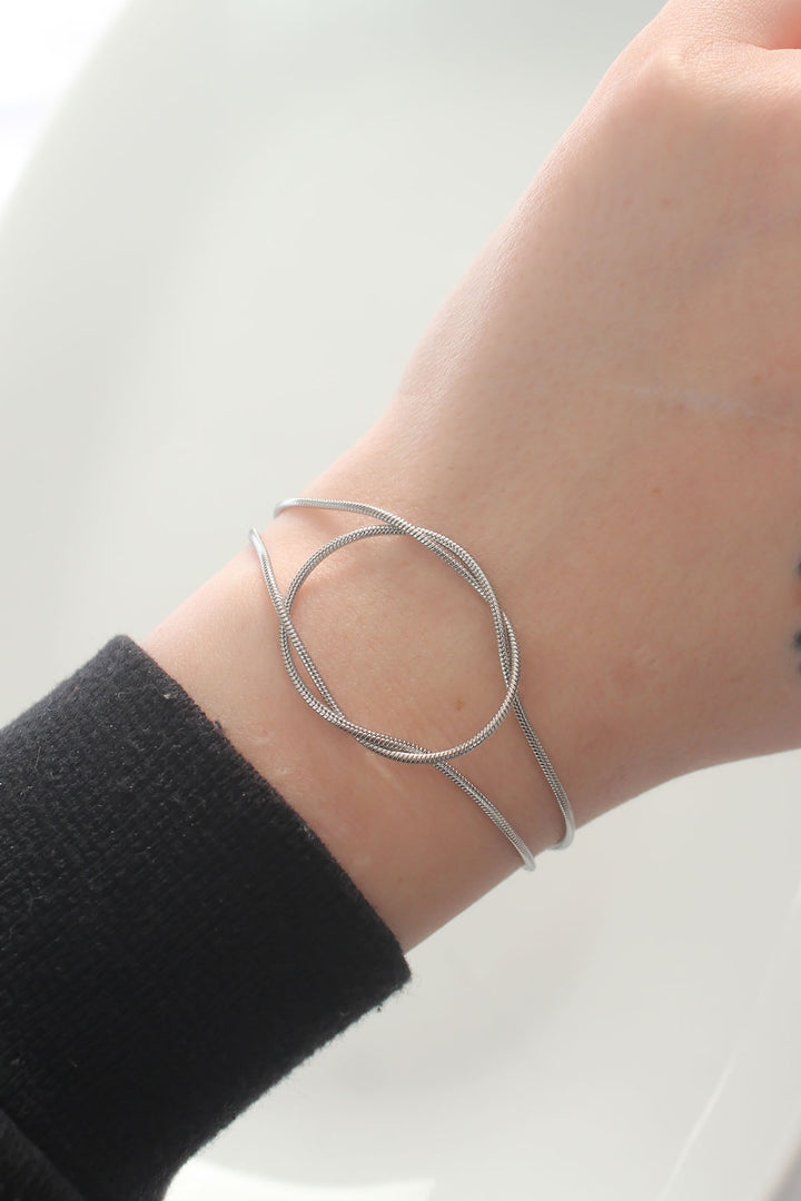 EBJ 316L Stainless Steel Silver Color Knot Model Bracelet - Ilmenau