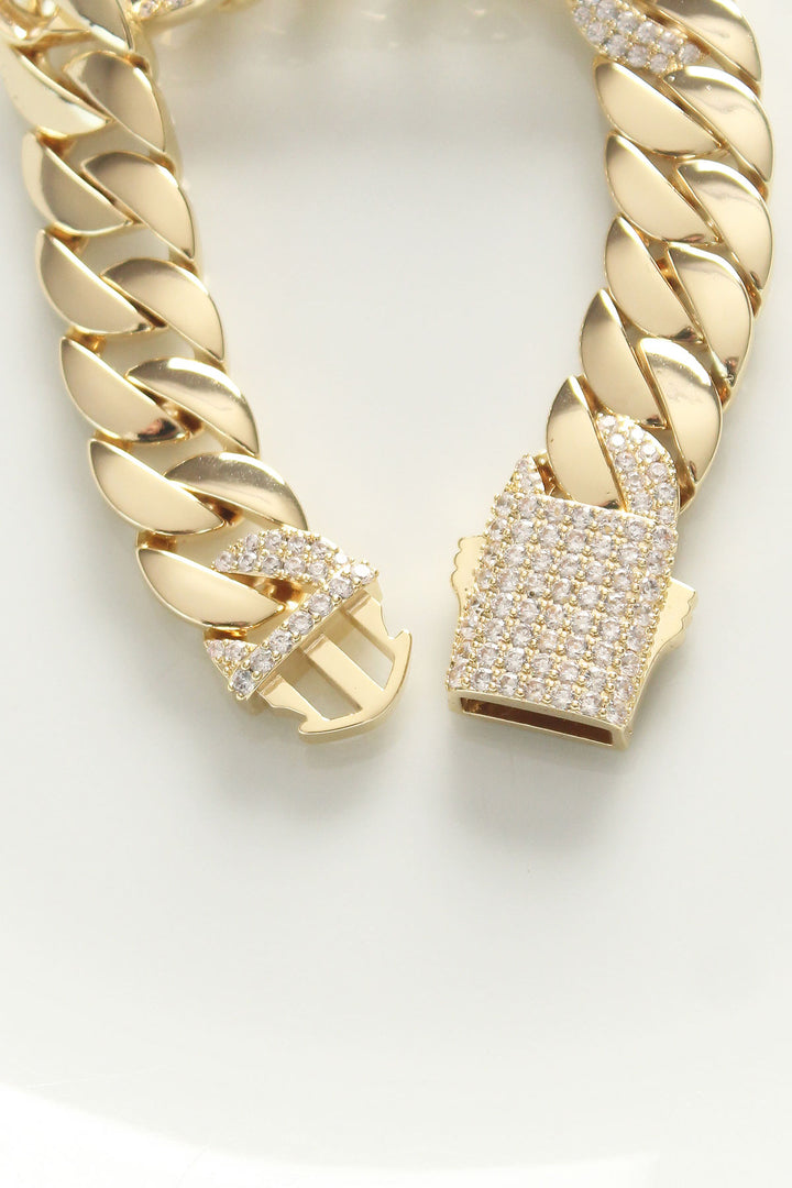 EBJ Vip Series Rice Middle Zircon Stone Gold Color Gourmet Bracelet - Mountain View
