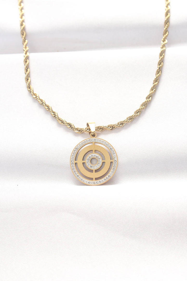 EBJ 316L Stainless Steel Gold Color Zircon Stone Twisted Chain Necklace - Raalte