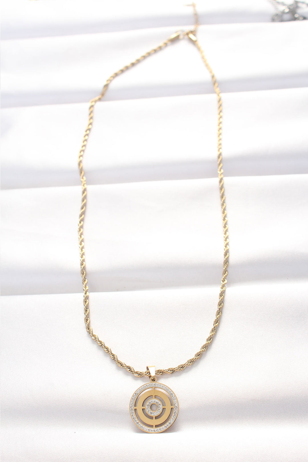 EBJ 316L Stainless Steel Gold Color Zircon Stone Twisted Chain Necklace - Raalte