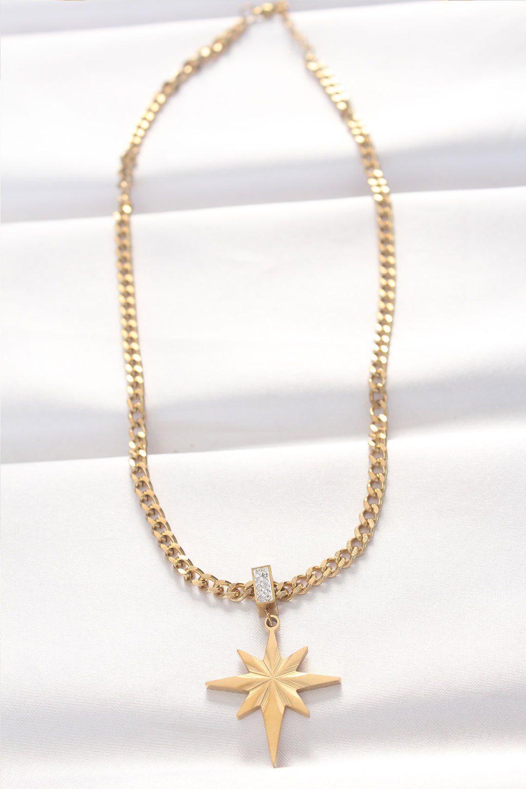 EBJ 316L Steel Black Enamel Gold Color North Star Necklace - Erkrath