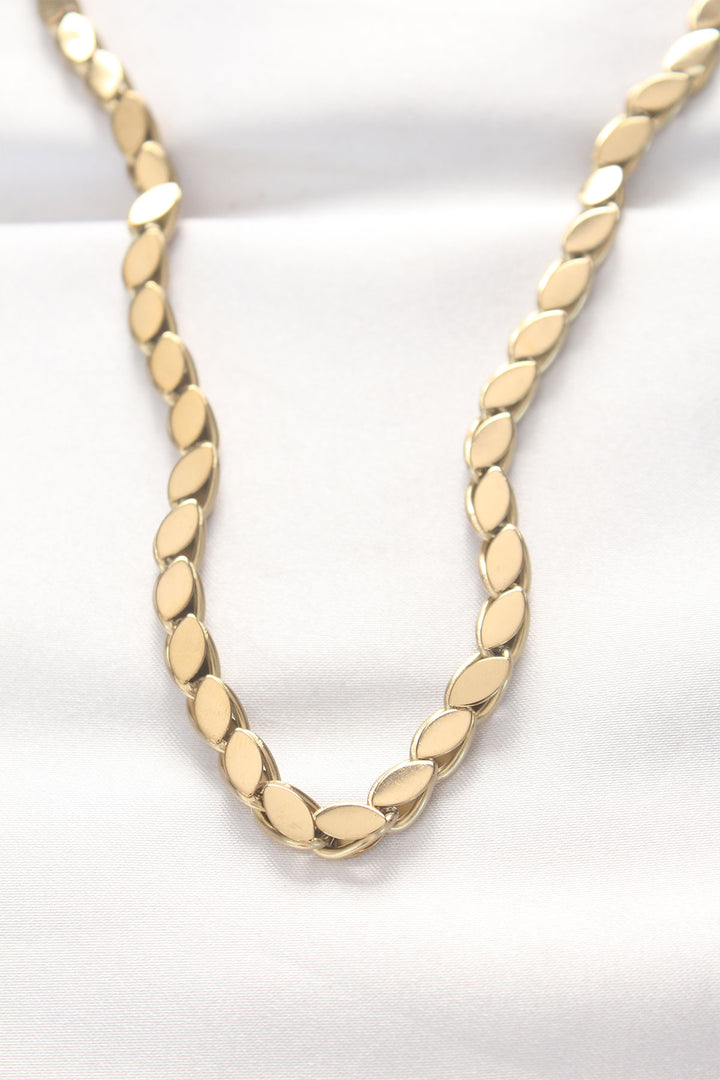 EBJ 316L Steel Gold Color Barley Design Necklace - Tampico