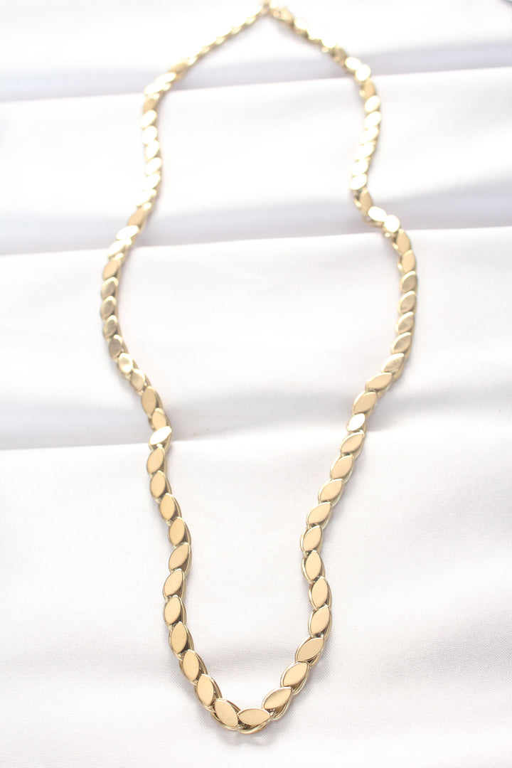 EBJ 316L Steel Gold Color Barley Design Necklace - Tampico
