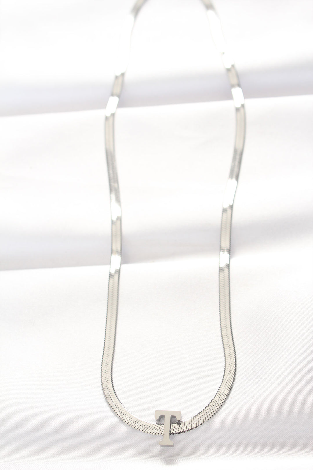 EBJ 316L Steel T Letter Silver Color Italian Chain Necklace - Calais