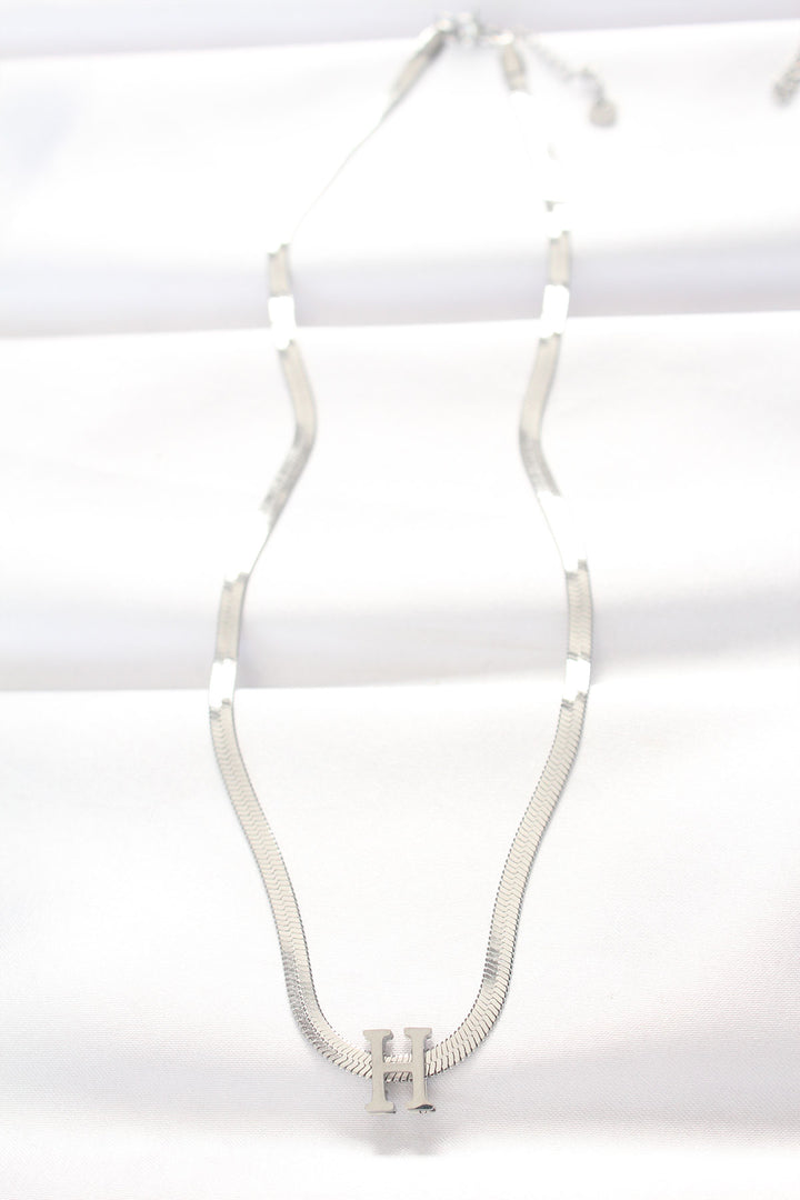 EBJ 316L Steel H Letter Silver Color Italian Chain Necklace - Échirolles