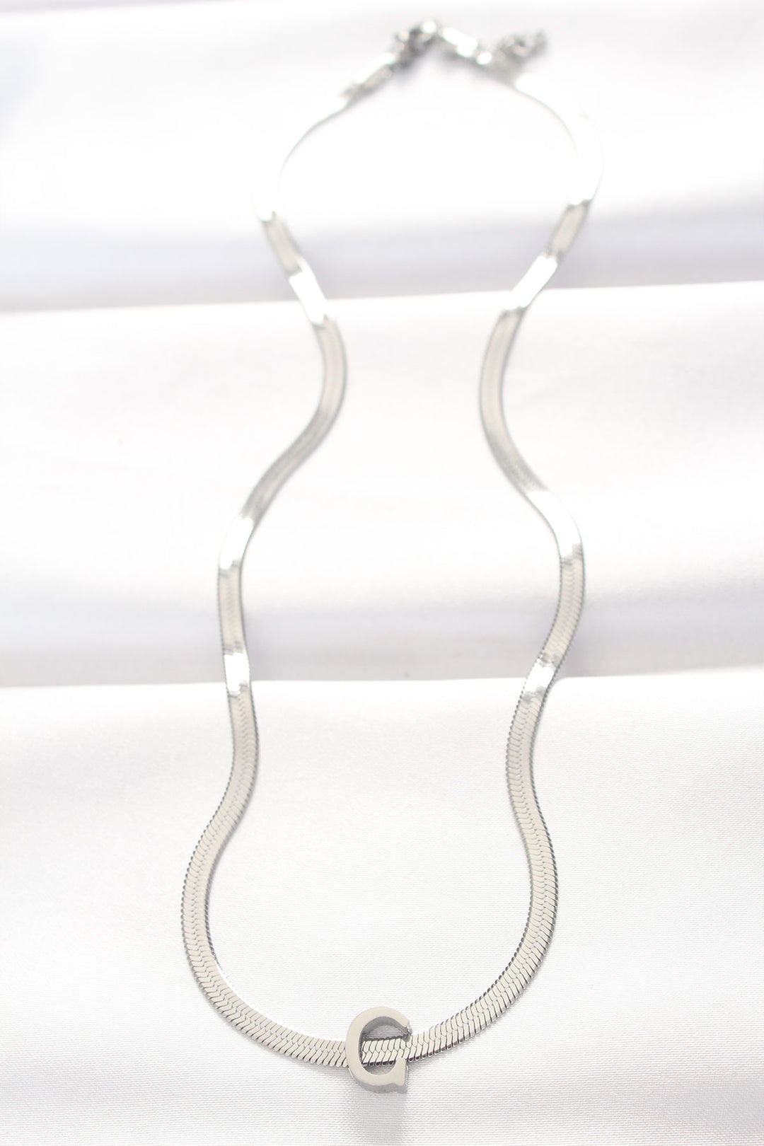 EBJ 316L Steel C Letter Silver Color Italian Chain Necklace - Spring