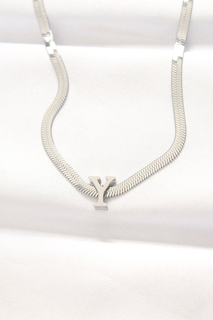EBJ 316L Steel Y Letter Silver Color Italian Chain Necklace - Gilbert