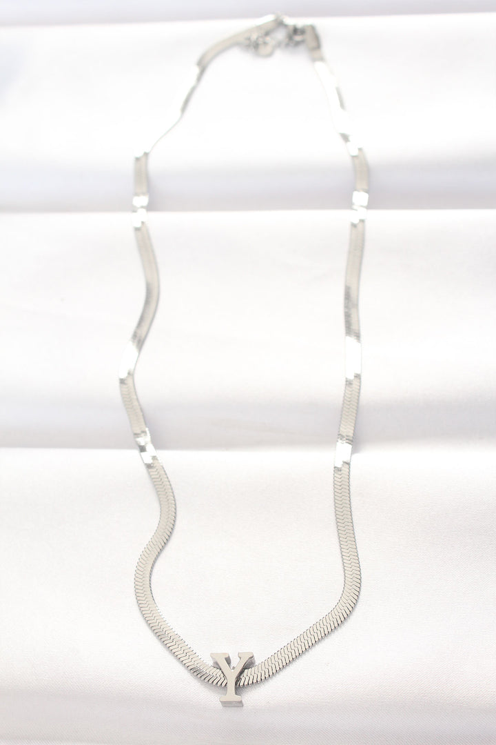 EBJ 316L Steel Y Letter Silver Color Italian Chain Necklace - Gilbert