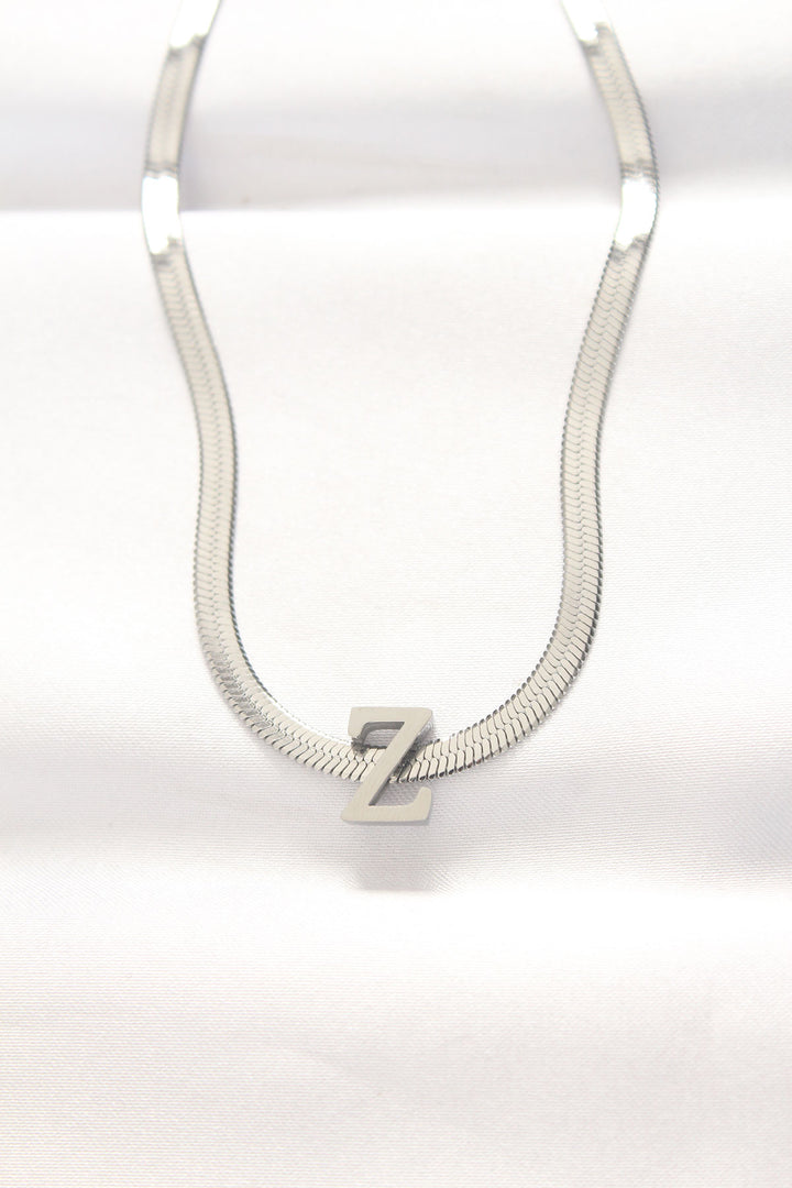EBJ 316L Steel Z Letter Silver Color Italian Chain Necklace - Düren