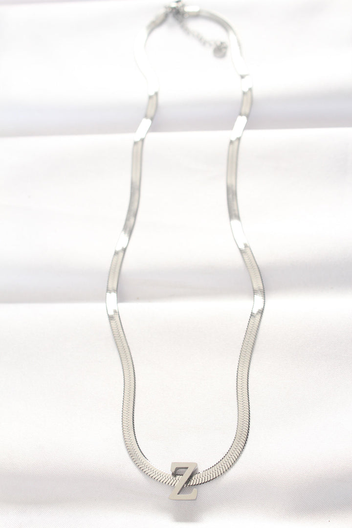 EBJ 316L Steel Z Letter Silver Color Italian Chain Necklace - Düren