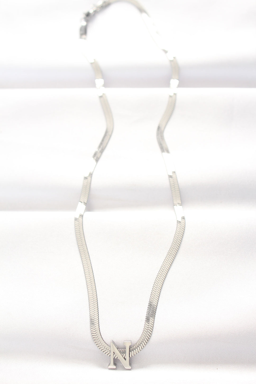 EBJ 316L Steel N Letter Silver Color Italian Chain Necklace - San Cugat del Vallés