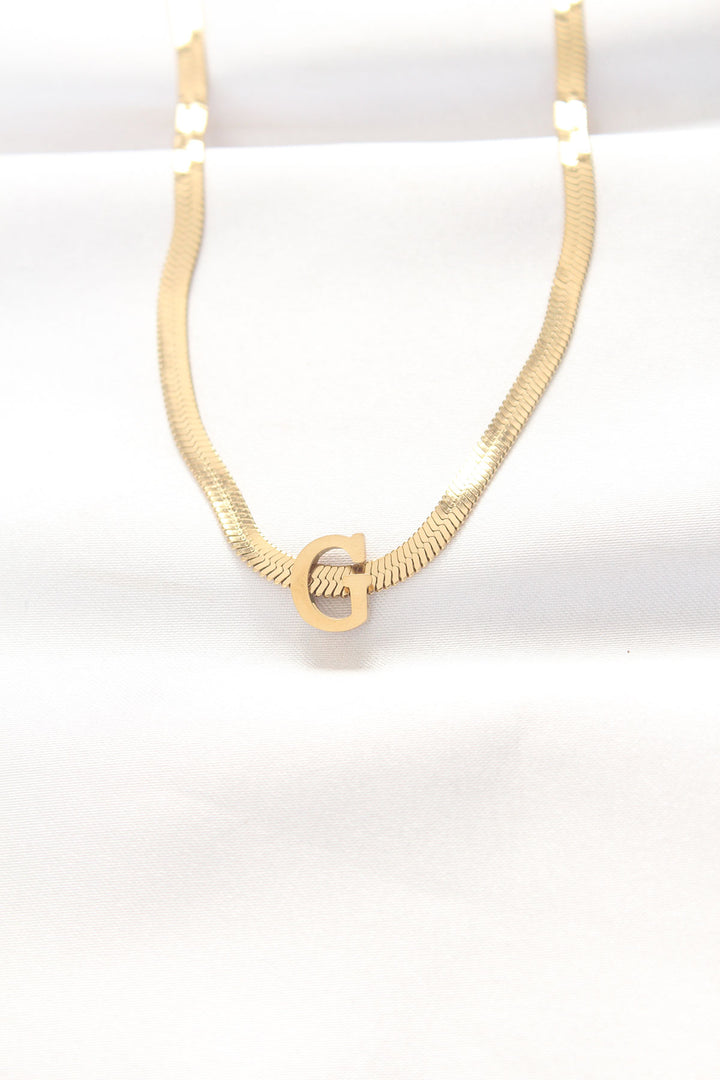 EBJ 316L Steel G Letter Gold Color Italian Chain Necklace - San Luis Obispo