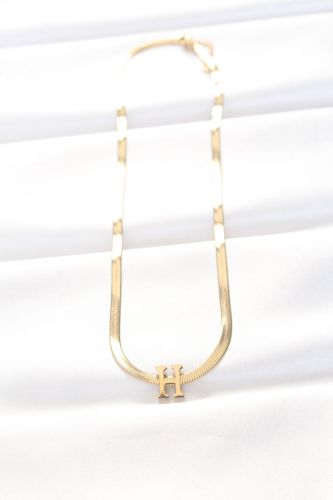 EBJ 316L Steel H Letter Gold Color Italian Chain Necklace - Mission