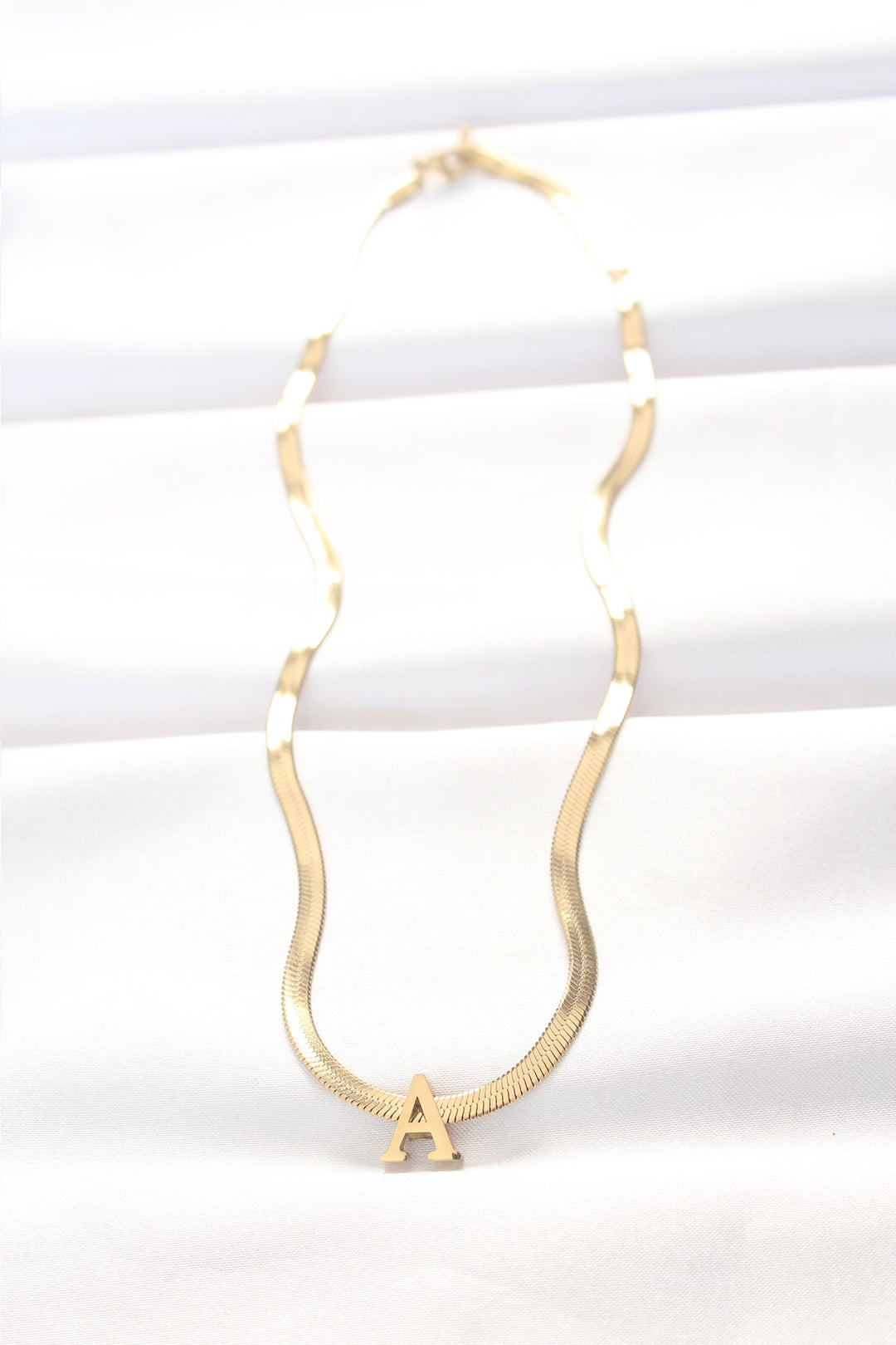 EBJ 316L Steel A Letter Gold Color Italian Chain Necklace - Indianapolis