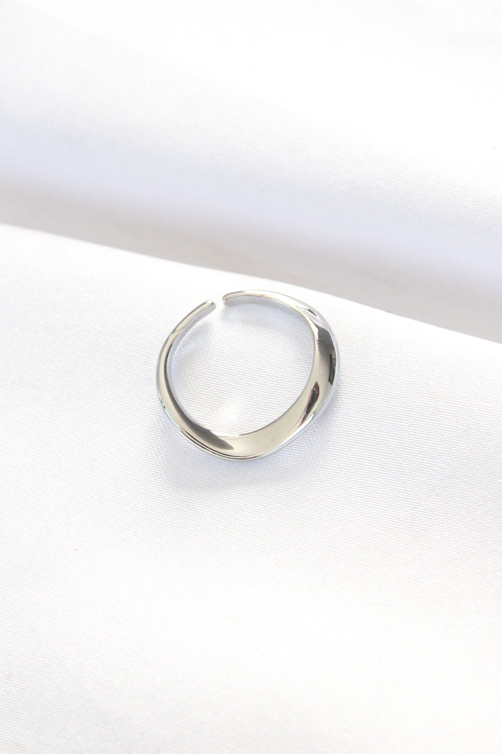 EBJ Flat Silver Color Adjustable Ring - Mixquiahuala de Juarez