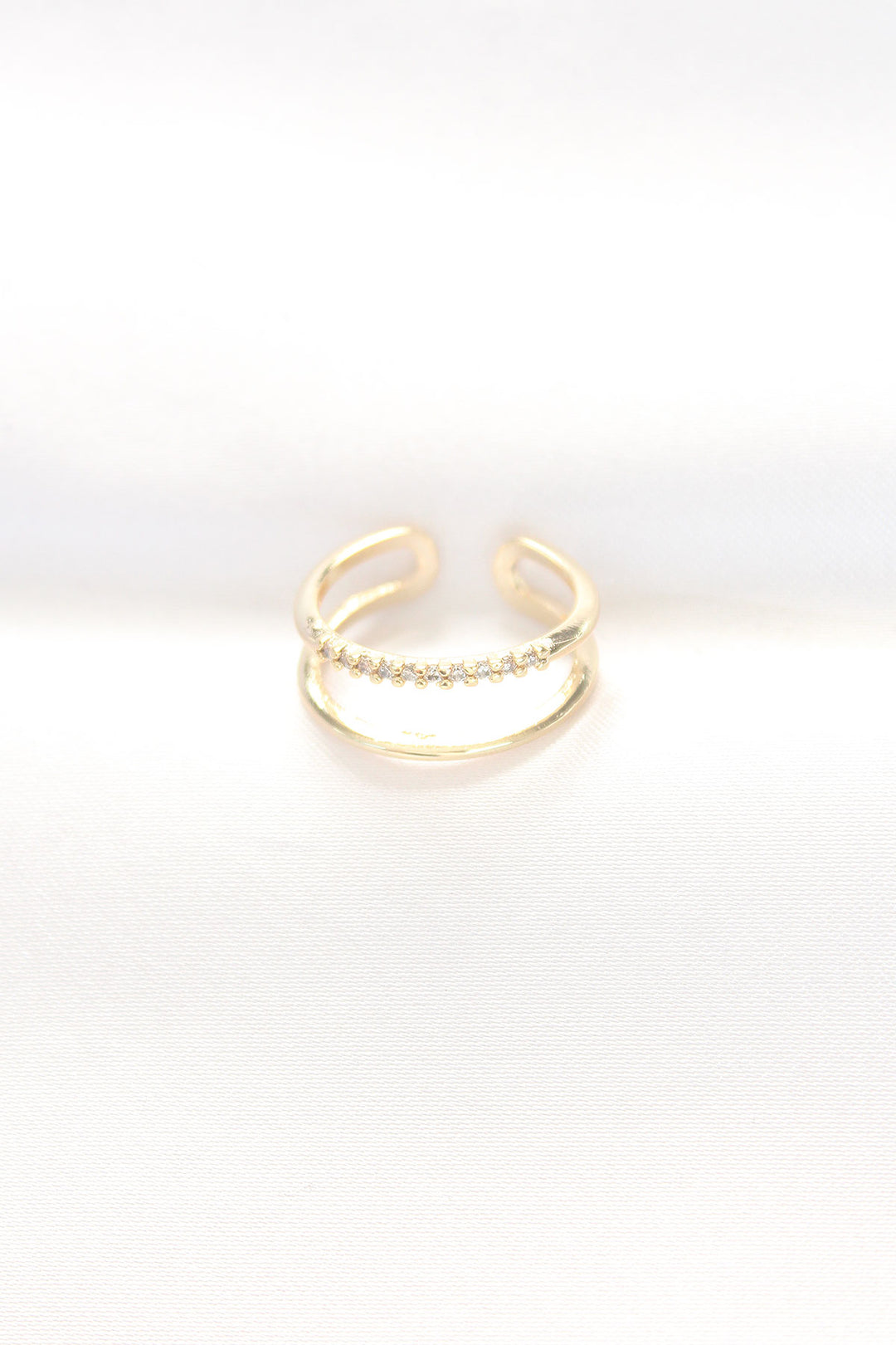 EBJ Adjustable Ring with Gold Color and Waterway Design in 2-Piece Appearance - Kovel