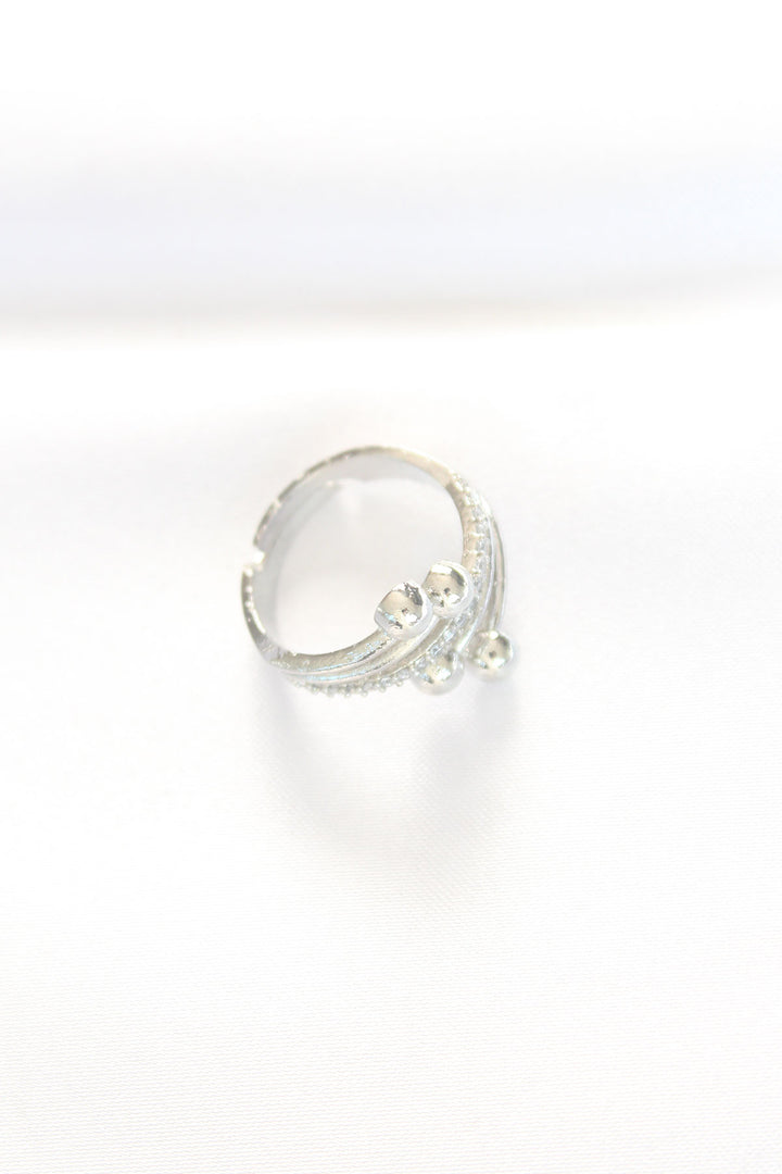 EBJ Topçuk Model Zircon Stone Silver Color Adjustable Ring - Lombard