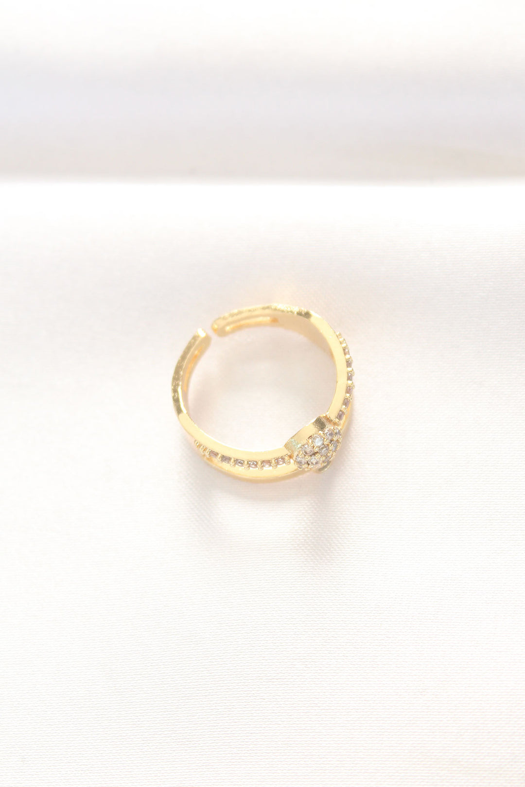 EBJ Adjustable Ring with 2-Piece Ball Design in Gold Color - San Clemente