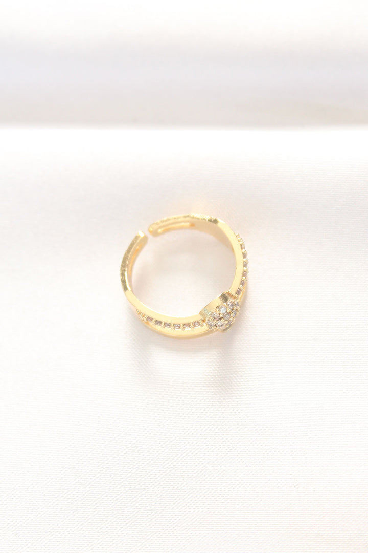 EBJ Adjustable Ring with 2-Piece Ball Design in Gold Color - San Clemente