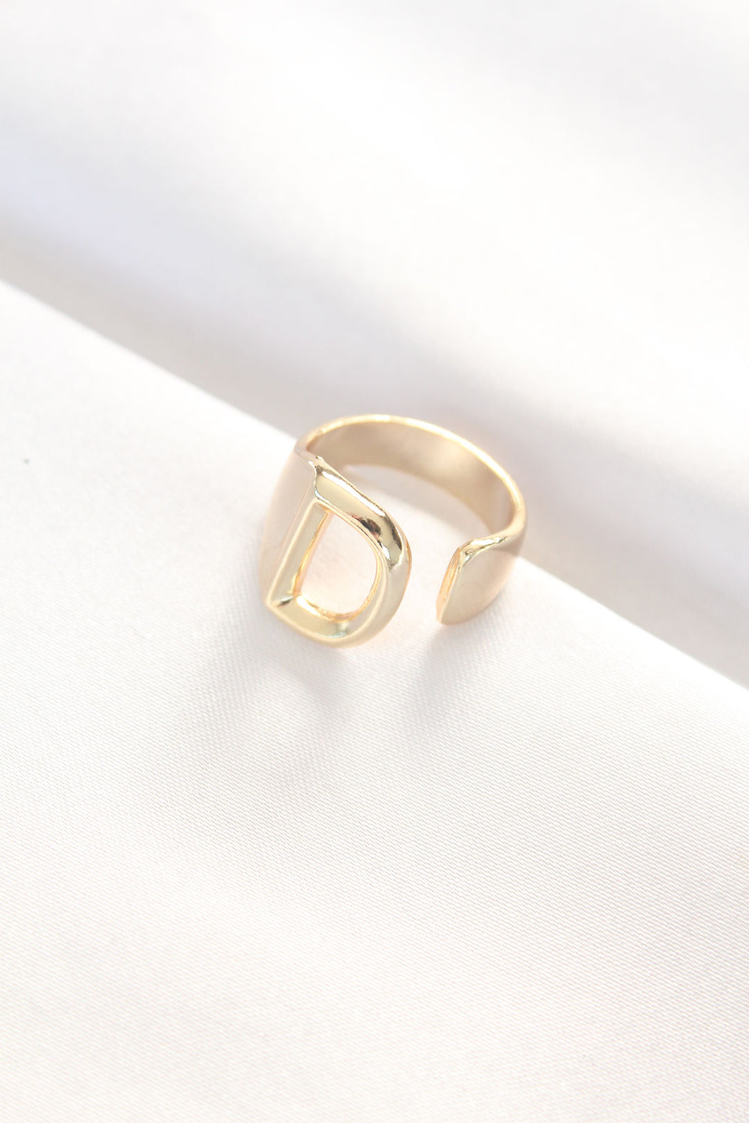 EBJ Adjustable Gold Color Ring with D Initial - Palmela