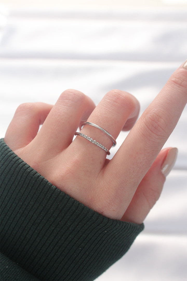 EBJ Adjustable Ring in Silver Color with 2-Look Waterway Design - Bath