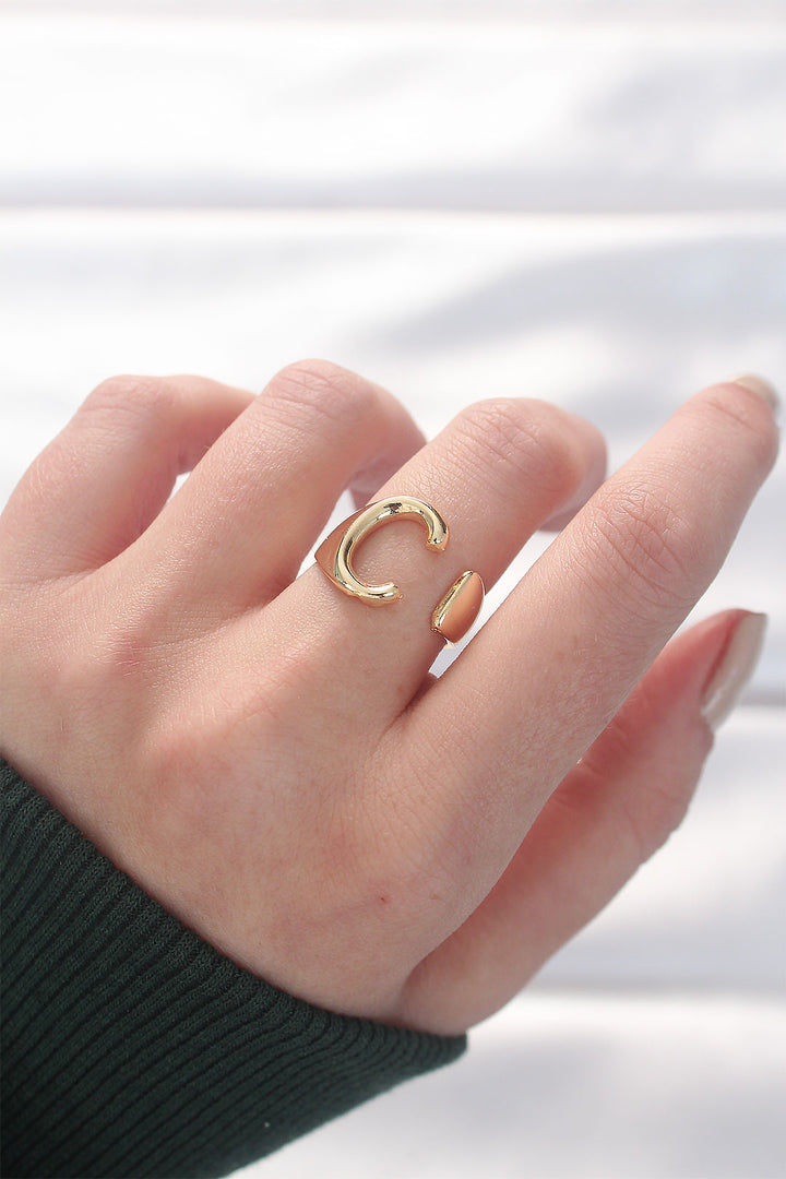 EBJ Adjustable Gold Color Ring with C Initial - Alhaurín de la Torre