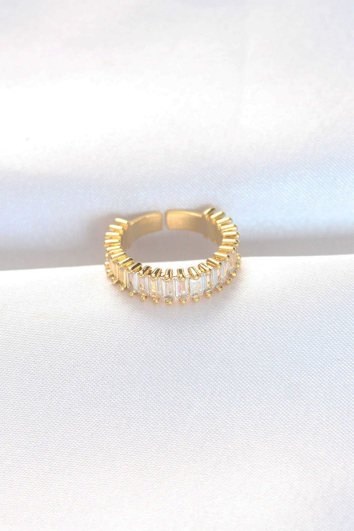 EBJ Adjustable Ring with Sequential Baguette Stone Gold Color - Amarante