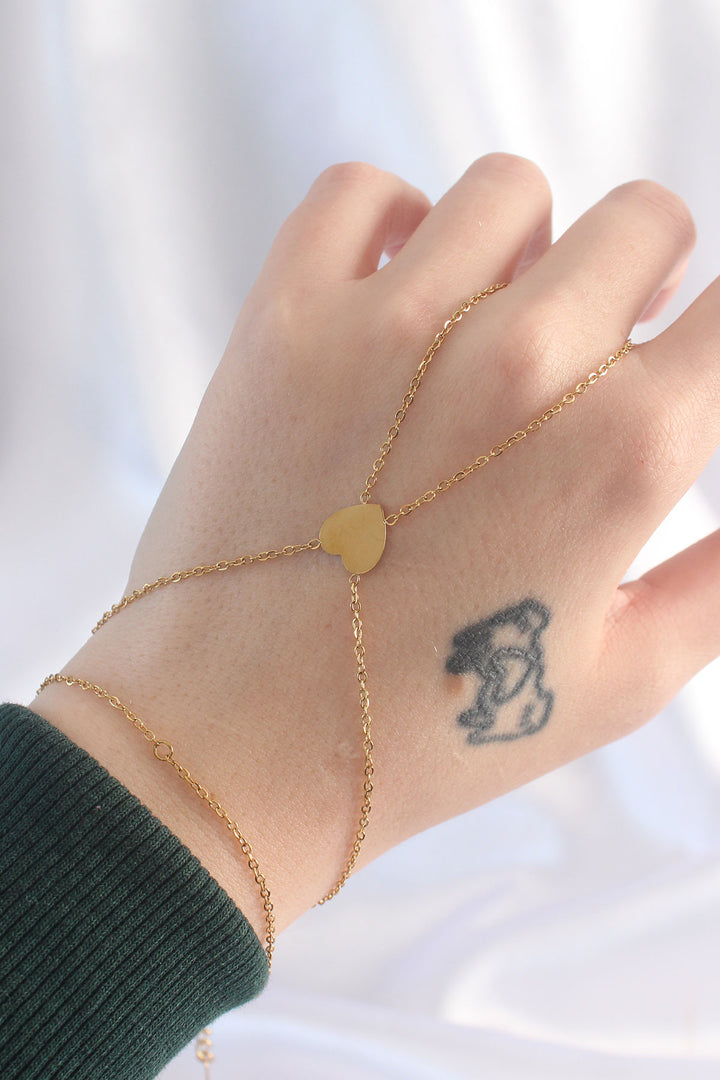EBJ 316L Steel Gold Color Heart Shaped Şahmeran - Lancaster